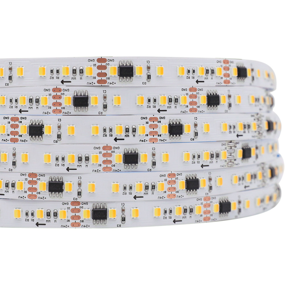 WS2818 WWA Addressable White LED Strip Lights 24V 120LEDs M 2835 LED